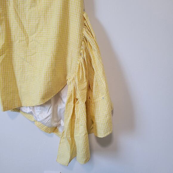 Osman Yousefzada Collective Yellow Plaid Ruffle Dress 2 - Picture 4 of 14